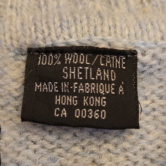 Vintage Club International Light Blue Pure Wool Sweater Size Medium Unisex - Picture 5 of 11